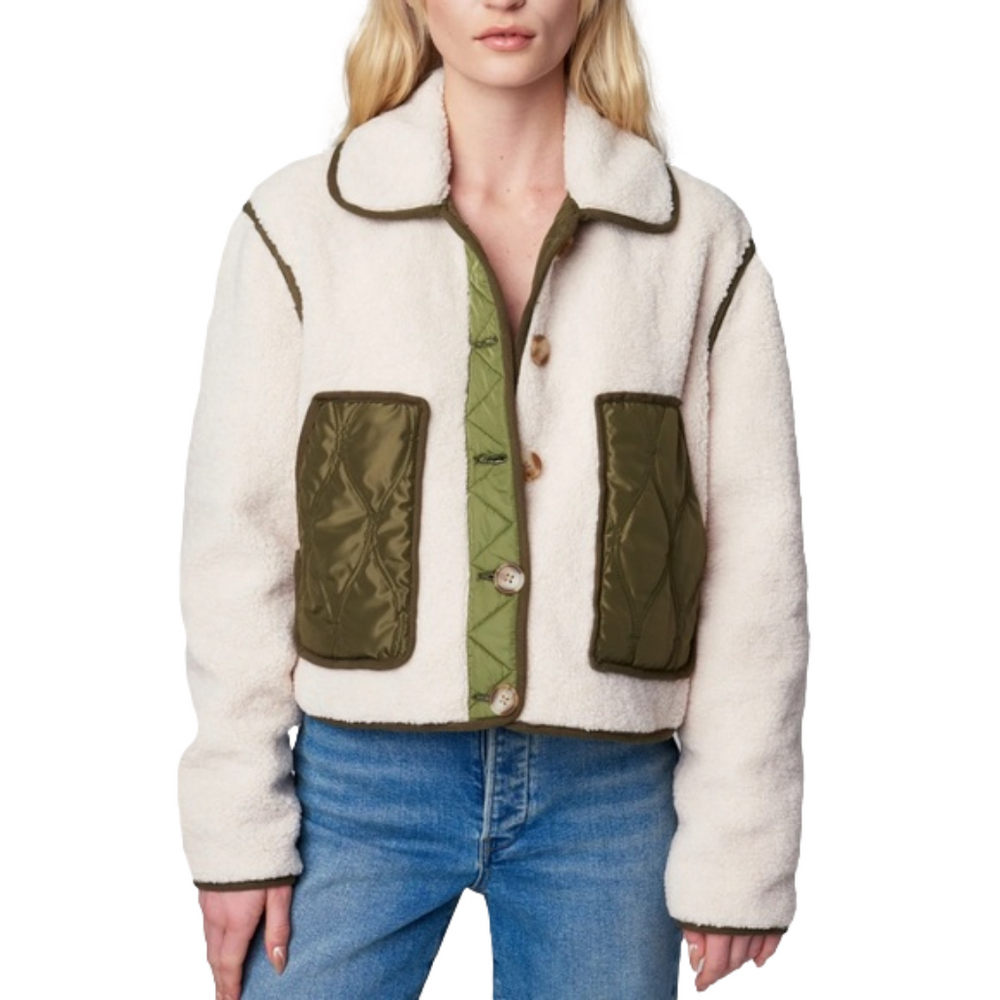 BLANK NYC Cloud Forest women’s size small Cropped Sherpa jacket NWT